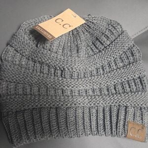C.C Womans/teen Gray Knit Beanie